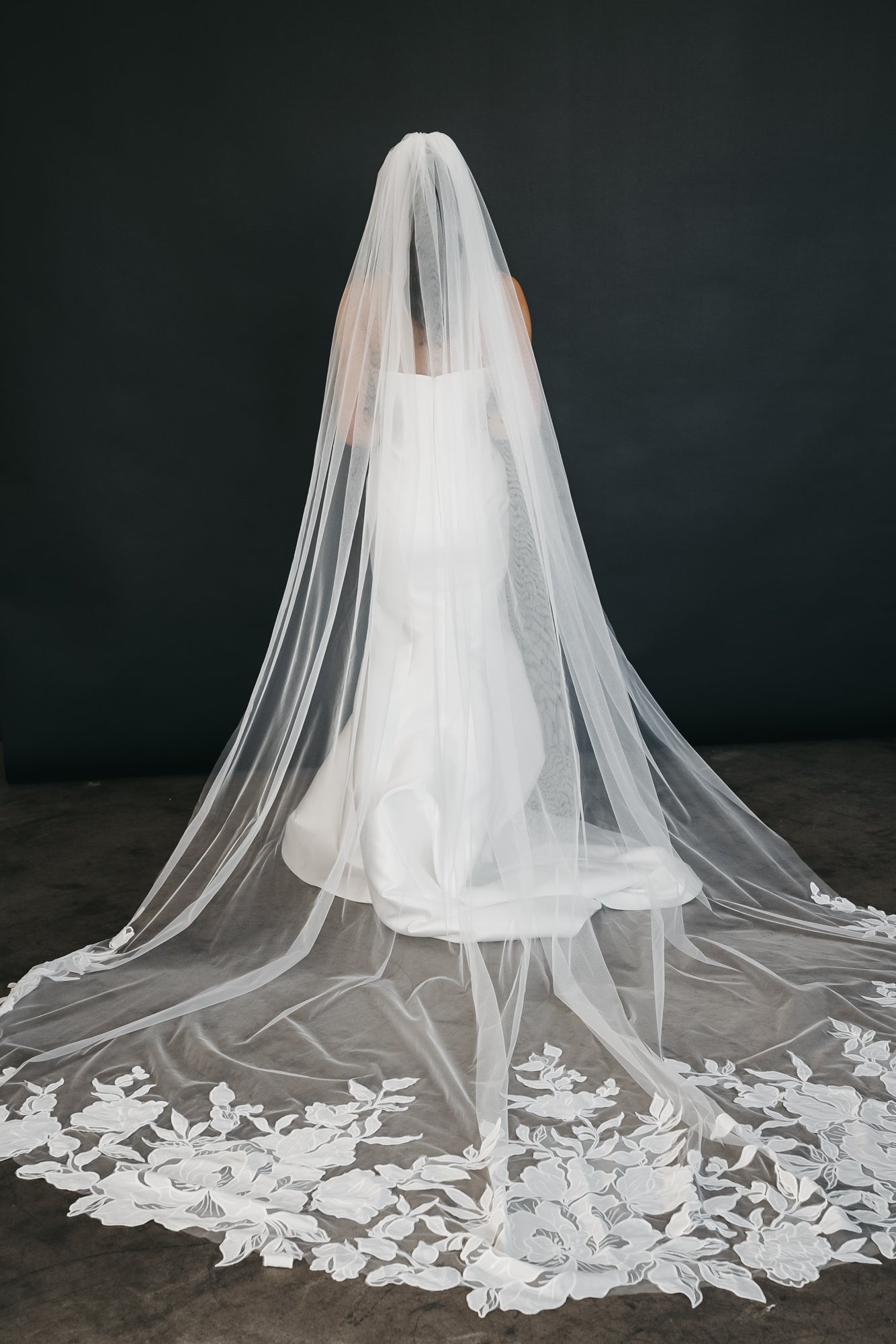 Cathedral lace Vail CBBV041bridal veil,cathedral length,floral lace,heirloom bridal company,wedding veilCBB Market
