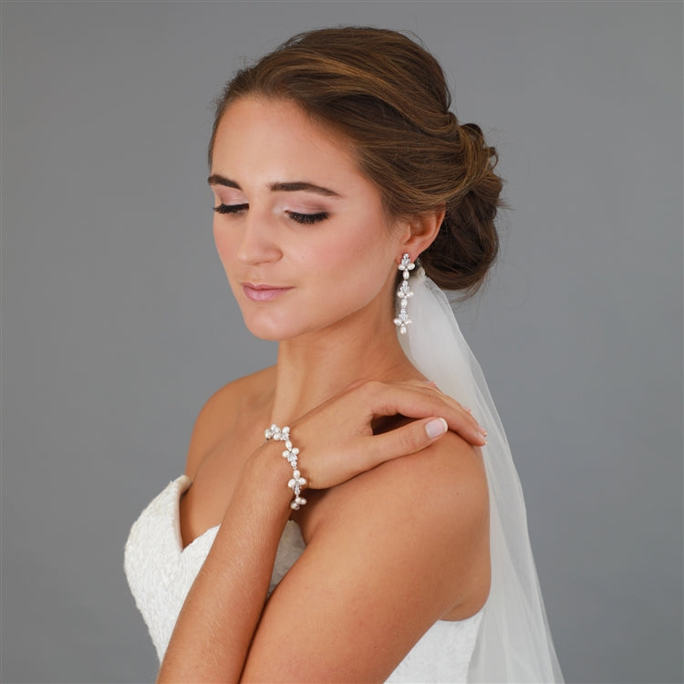 Bridal Bracelet With Pearlsearring,earringsCBB Market