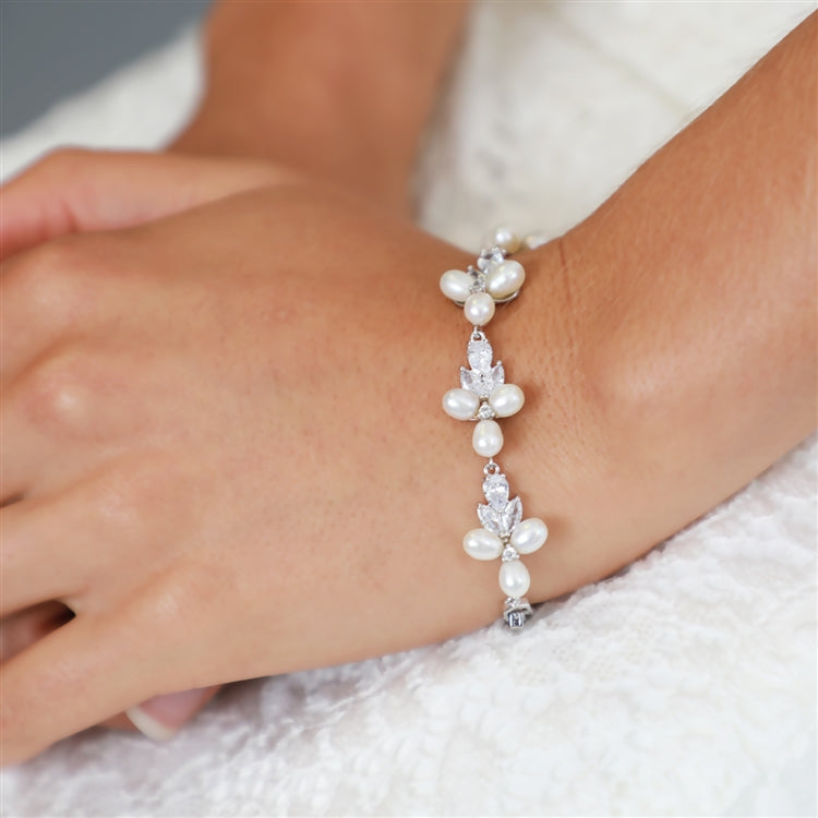 Bridal Bracelet With Pearlsearring,earringsCBB Market