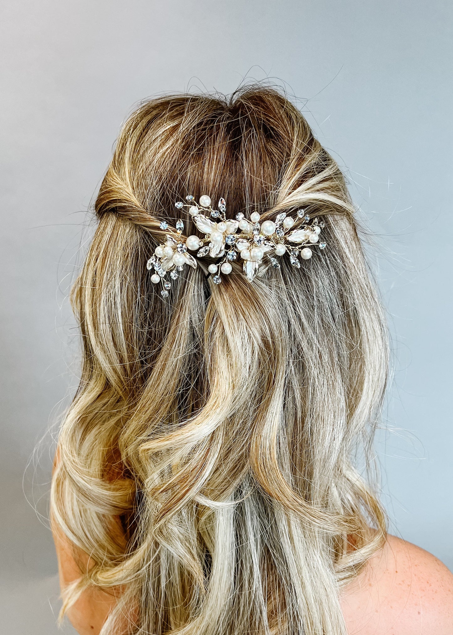 Cherish Matte Gold Leaf Bridal Hair Comb - CBB Market