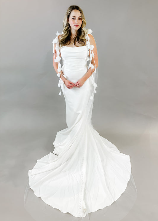 Tulle Floral Bridal Cape - CBB Market