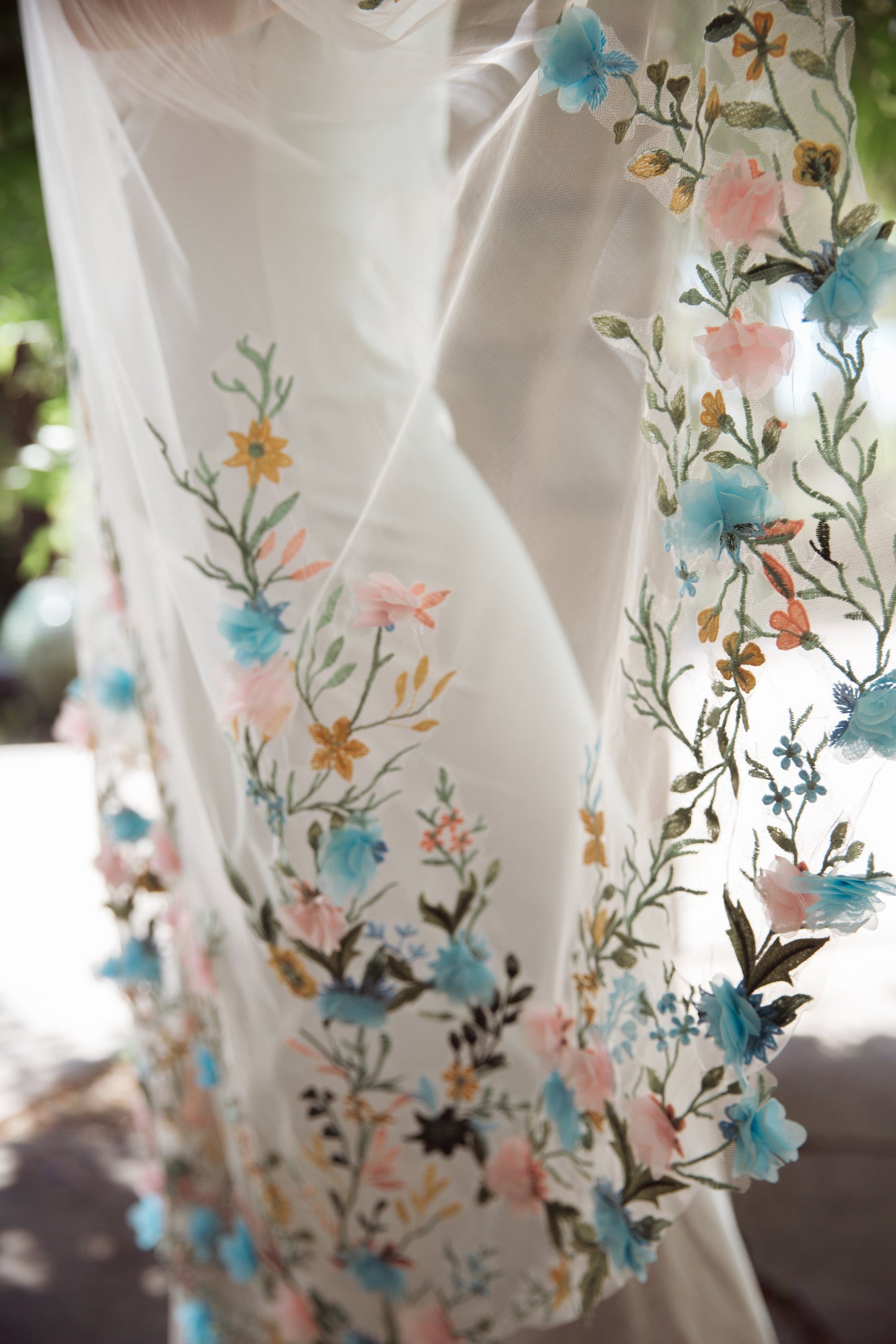 Colored Floral Bridal Veilbridal accessories,bridal veil,wedding accessories,wedding veilCBB Market