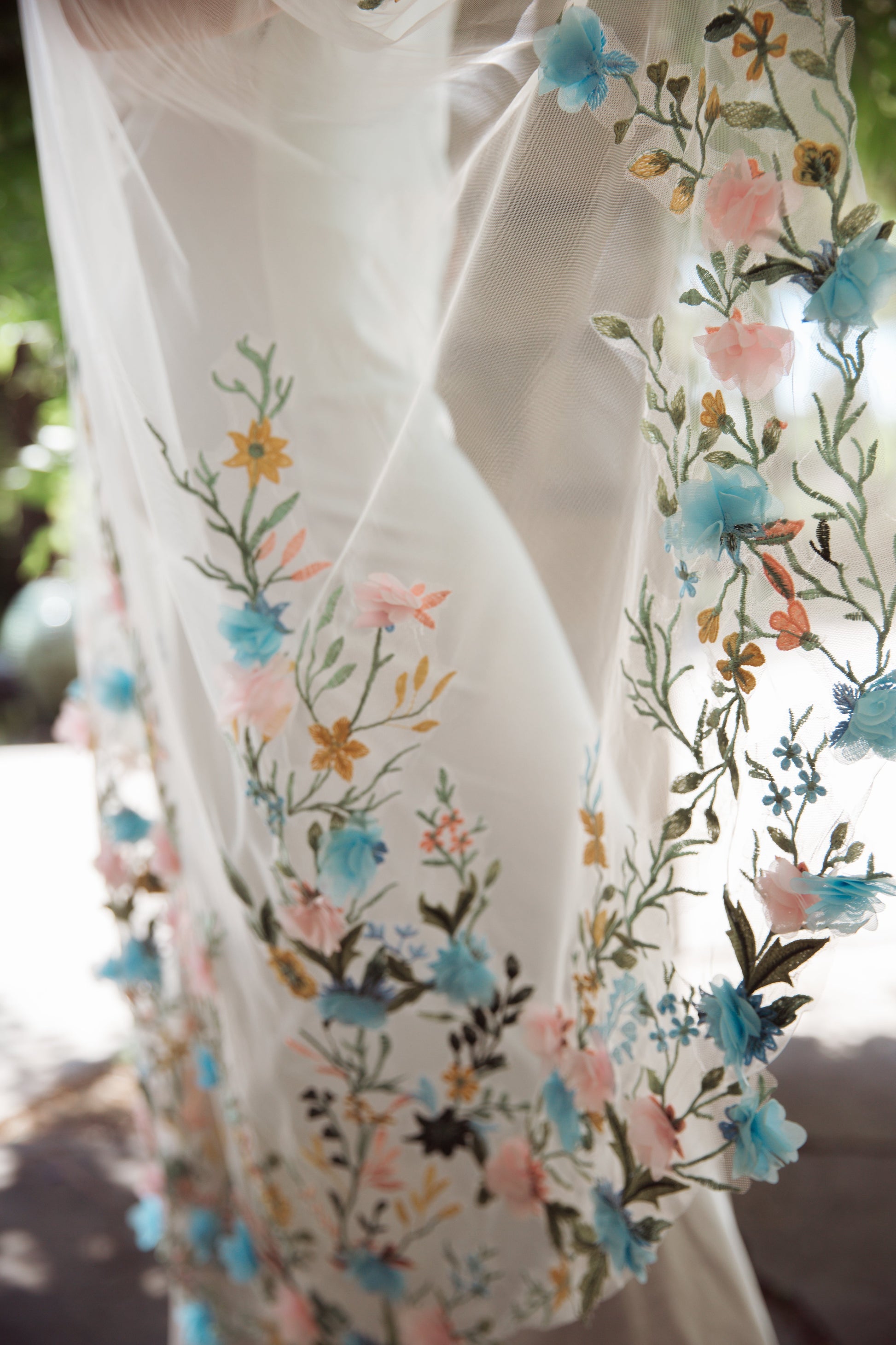 Colored Floral Bridal Veilbridal accessories,bridal veil,wedding accessories,wedding veilCBB Market