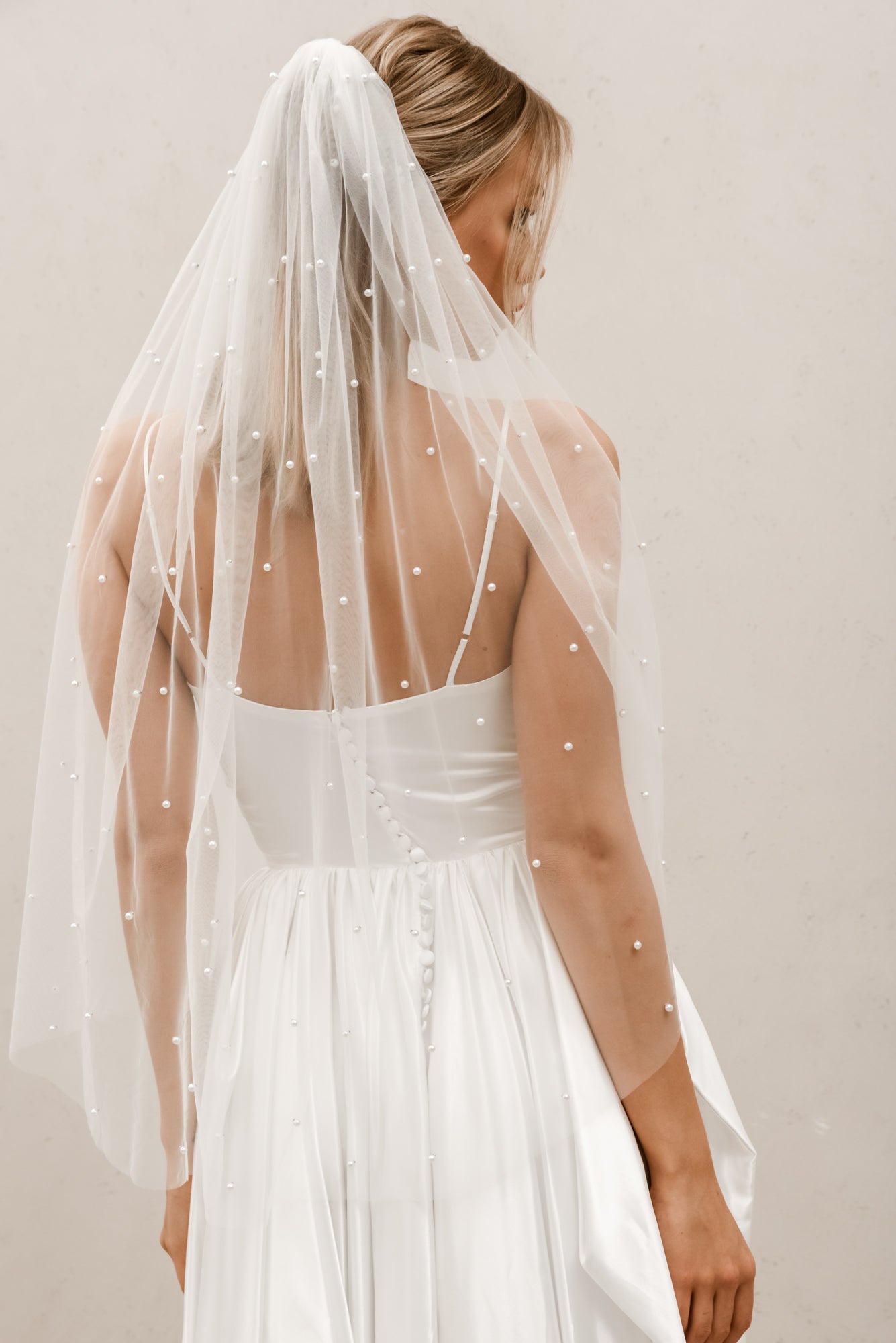 Pearl Veil Wedding AccessoryEnglish netting,ivory veil,pearl veil,scattered pearls,wedding accessories,wedding veilCBB Market