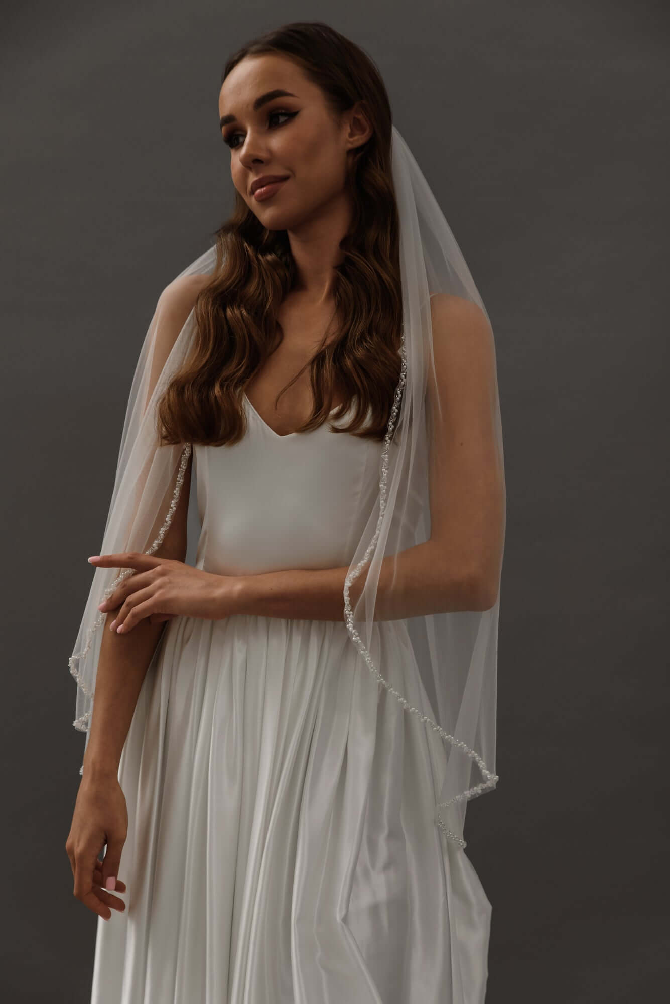Exquisite Tulle Bridal Veilbridal veil,classic wedding veil,hand-beaded edging,tulle veil,wedding veilCBB Market