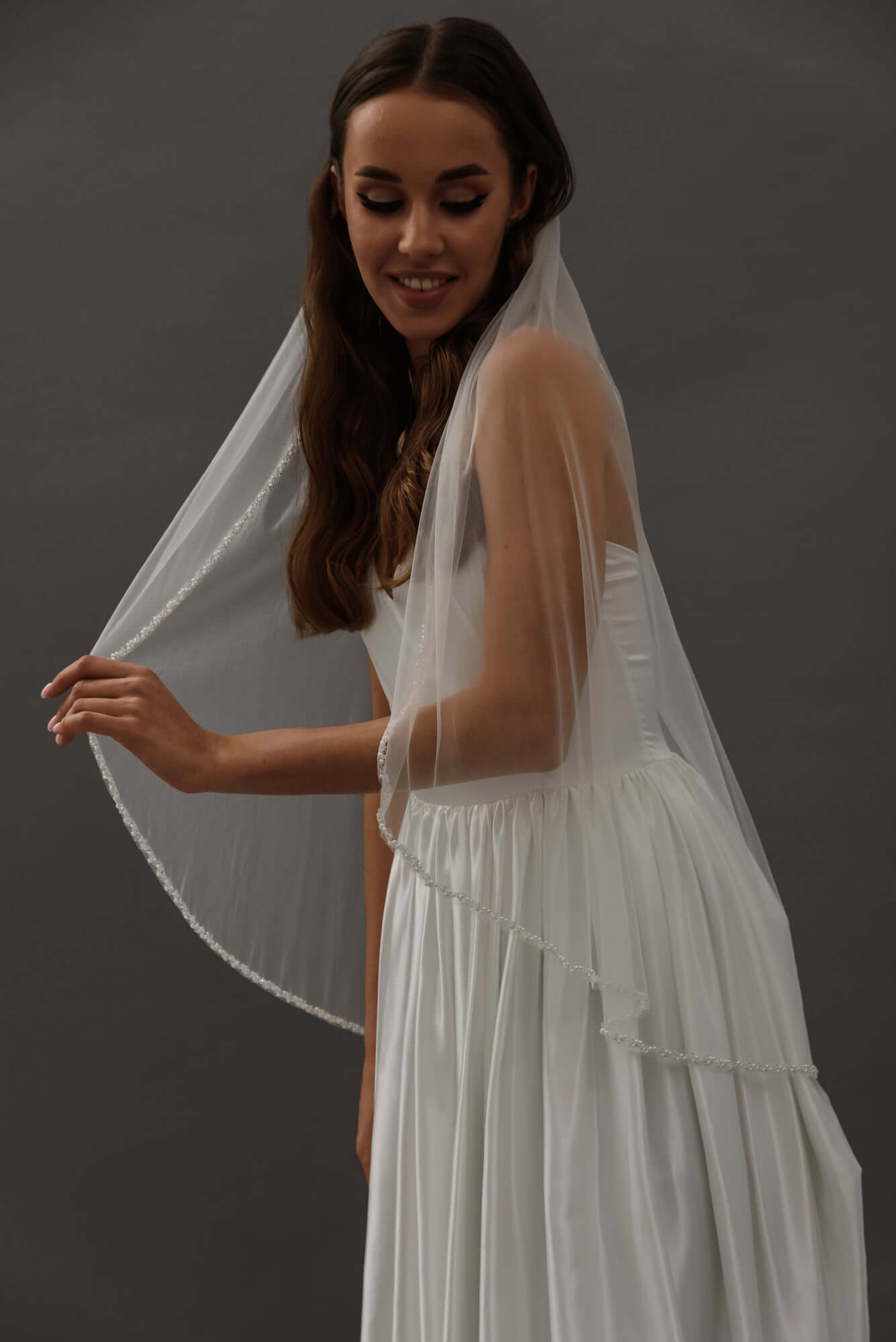 Exquisite Tulle Bridal Veilbridal veil,classic wedding veil,hand-beaded edging,tulle veil,wedding veilCBB Market