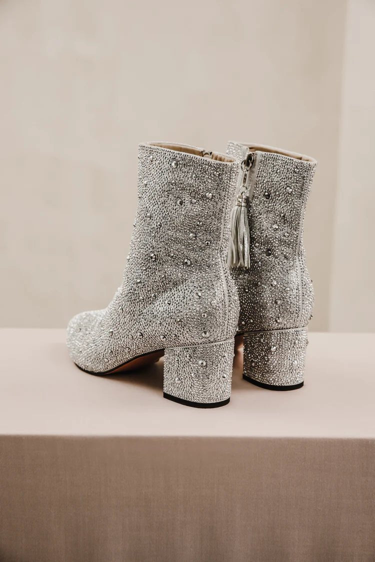 Comfortable Sparkly Bridal Glitter Heels BootsCBB Market