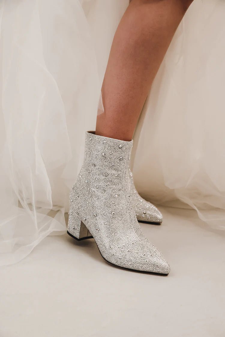 Comfortable Sparkly Bridal Glitter Heels BootsCBB Market