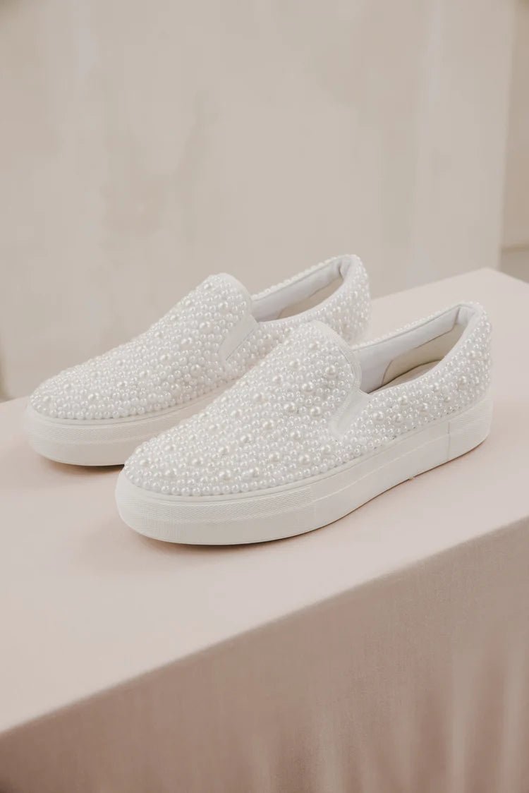 Comfortable High-Quality Bridal Pearl Sneakers | Light, Flat DesignCBB Market