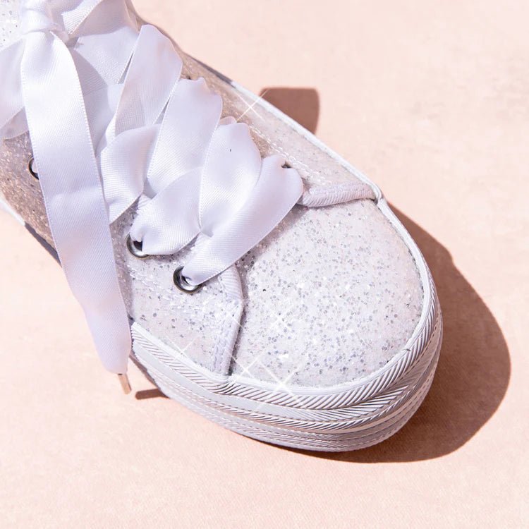 Cute and Comfortable Flat Bridal Sneakers with GlitterCBB Market