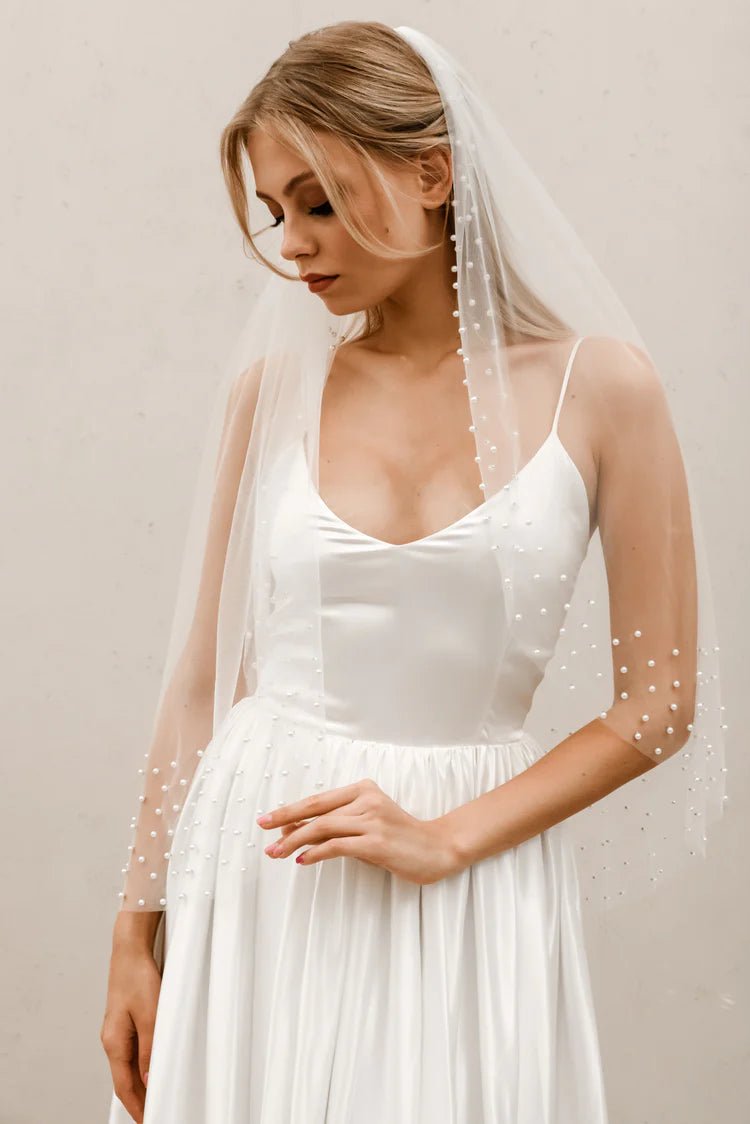 Pearl Border Wedding VeilCBB Market