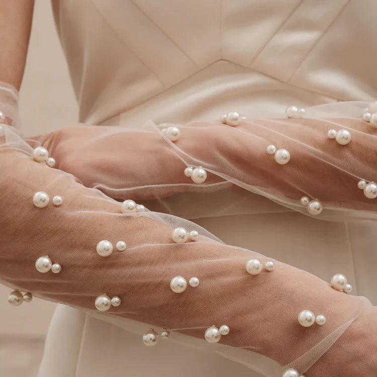 Pearl Bridal Gloves G002 - Delicate Touch for Your Special DayCBB Market