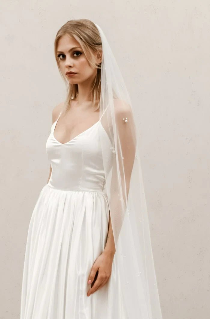 VO10 Cluster Pearl Wedding VeilCBB Market