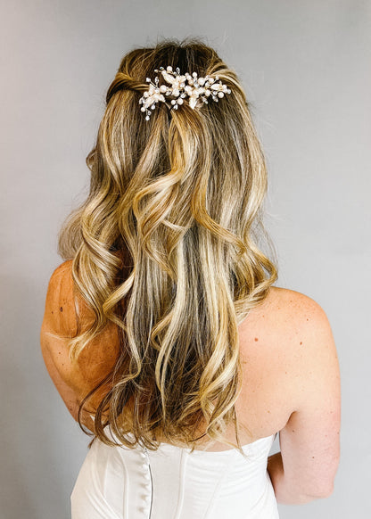 Cherish Matte Gold Leaf Bridal Hair Comb - CBB Market 