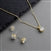Mariell 14K Gold Plated 2 Carat CZ Pendant Necklace and Earrings Set 2002S-EP-GD