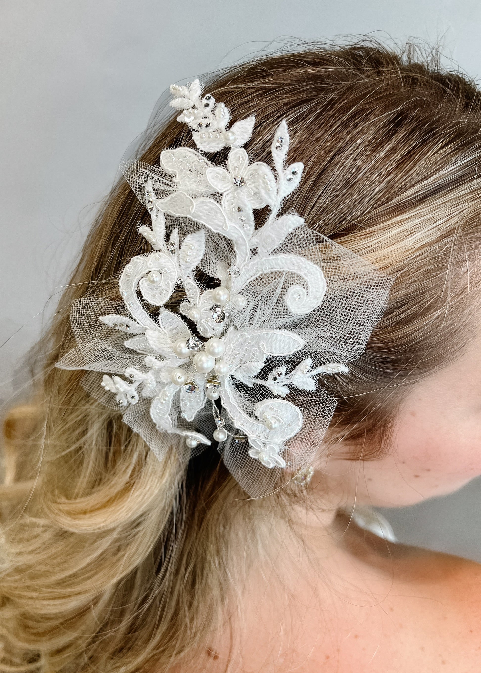 Spark Lace Bridal Headpiece with Pearls & Crystals - CBB Market 