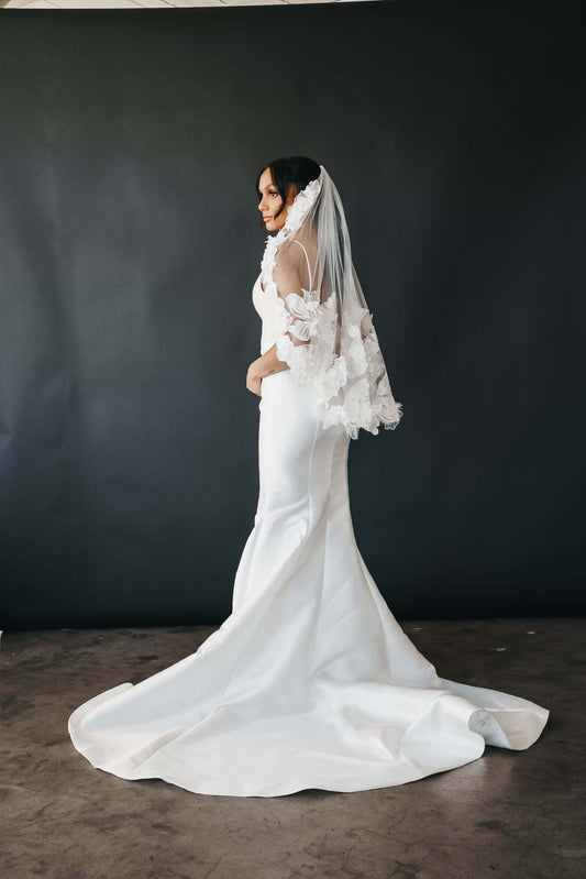 3D flowers Bridal Veil CBBV040bridal veil,heirloom bridal company,v040,wedding veilCBB Market