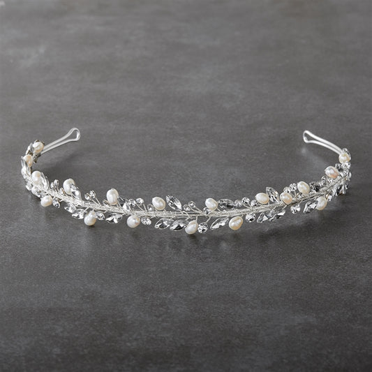 Ivory Pearl and Crystal hairpiece for weddingbridal pearls hairpiece,pearls hair accessory,Pearls headbandCBB Market