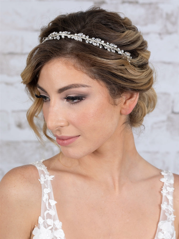 Ivory Pearl and Crystal hairpiece for weddingbridal pearls hairpiece,pearls hair accessory,Pearls headbandCBB Market
