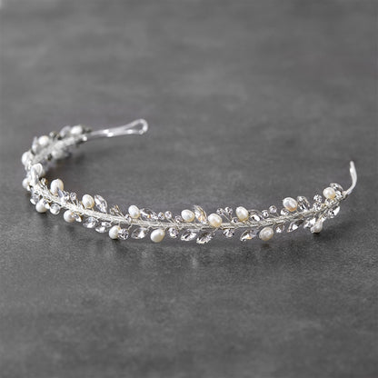 Ivory Pearl and Crystal hairpiece for weddingbridal pearls hairpiece,pearls hair accessory,Pearls headbandCBB Market