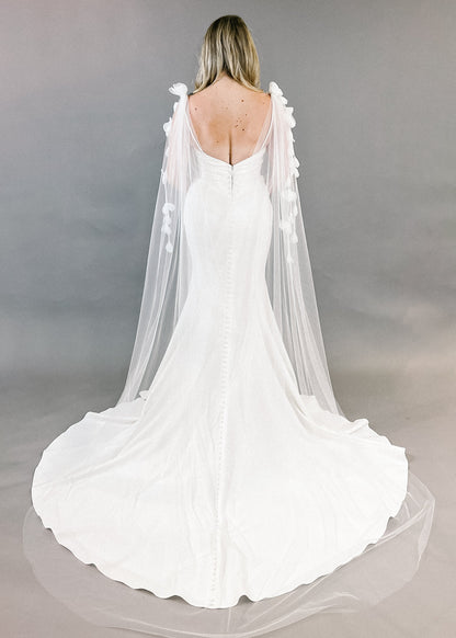 Tulle Floral Bridal Cape - CBB Market 