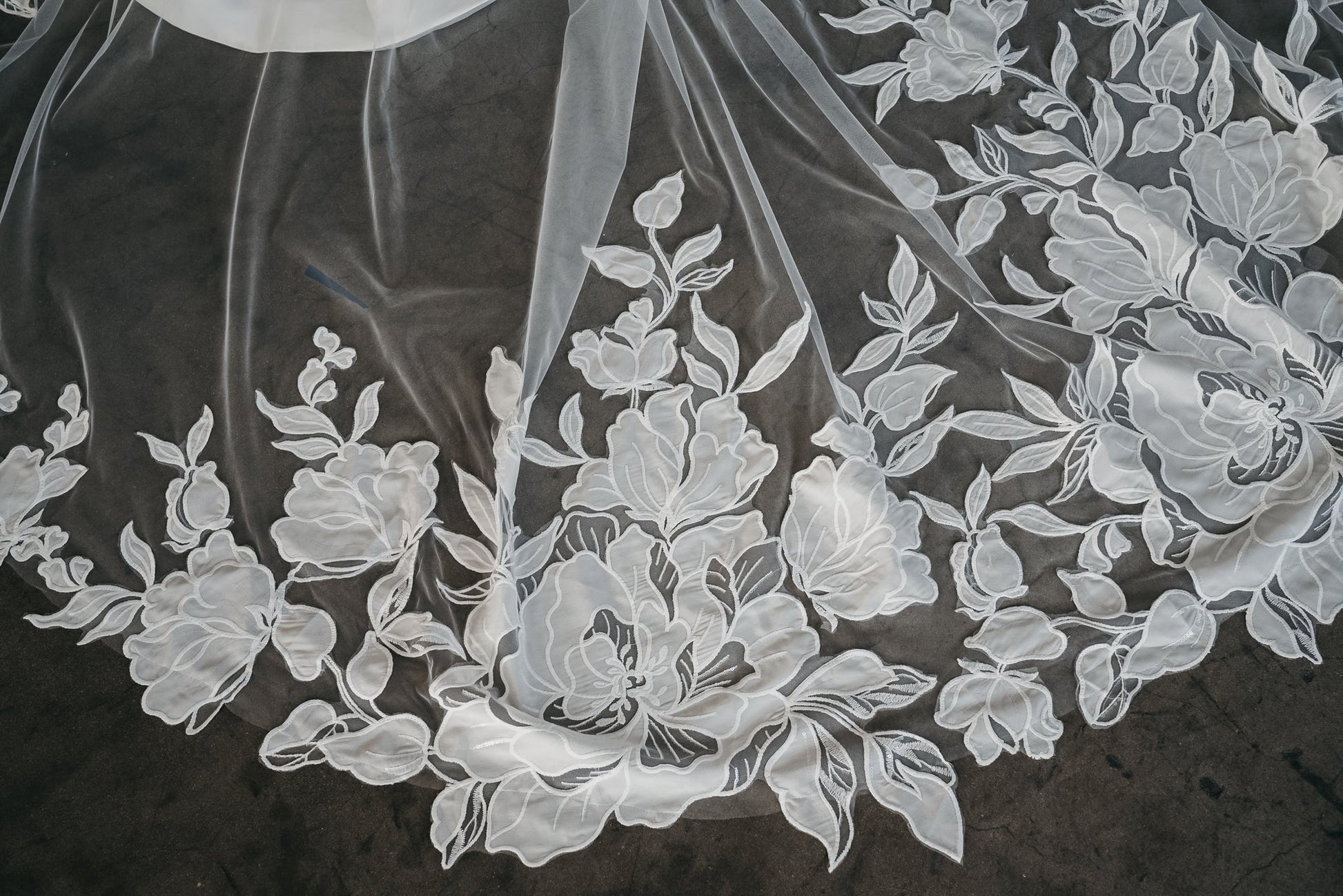 Cathedral lace Vail CBBV041bridal veil,cathedral length,floral lace,heirloom bridal company,wedding veilCBB Market