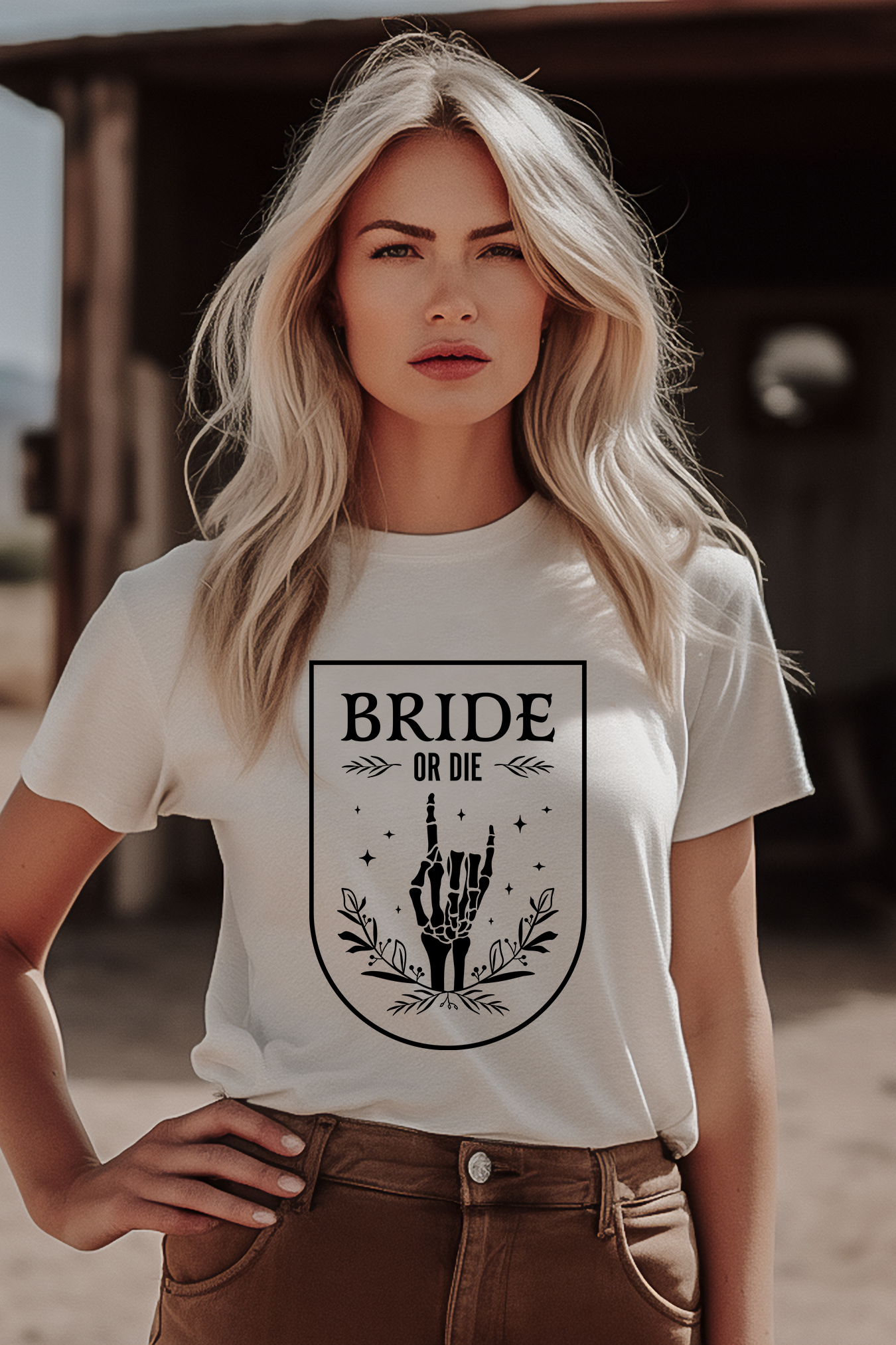 Bride or Die Pure White Oversized Shirt with Black Designbest-selling,FW2024,merchCBB Market