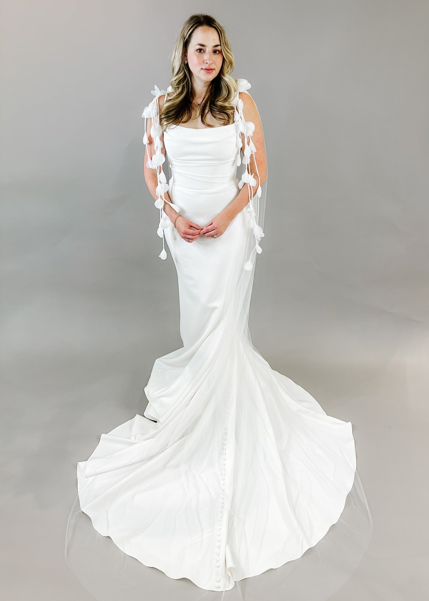 Tulle Floral Bridal Cape - CBB Market 