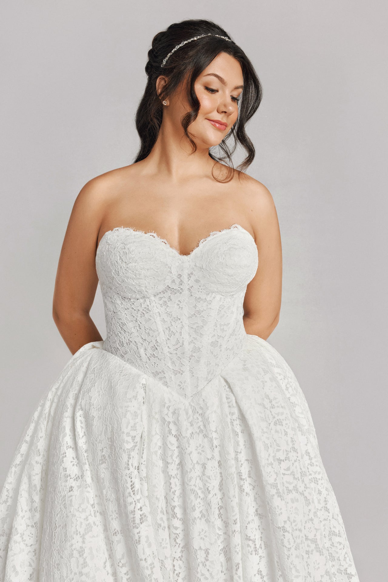 Becoming Crystal Silver Bridal Headband - CBB Market 