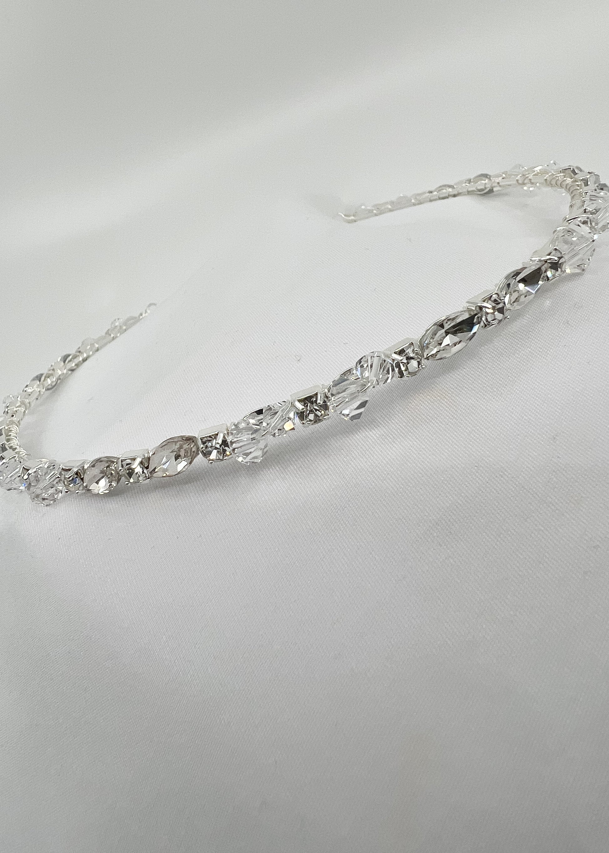 Becoming Crystal Silver Bridal Headband - CBB Market 