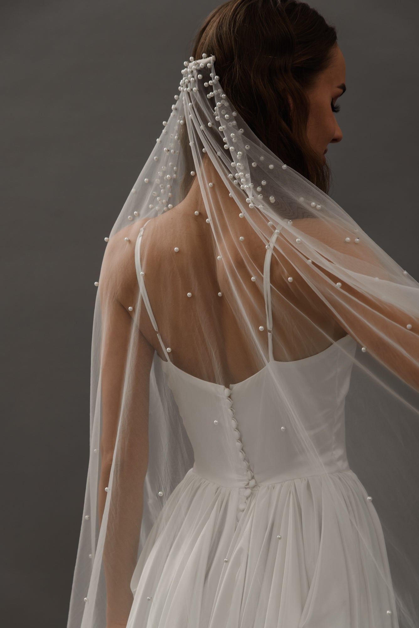 Pearl Tulle Wedding Veilbridal veil,pearl veil,tulle veil,wedding accessories,wedding veilCBB Market