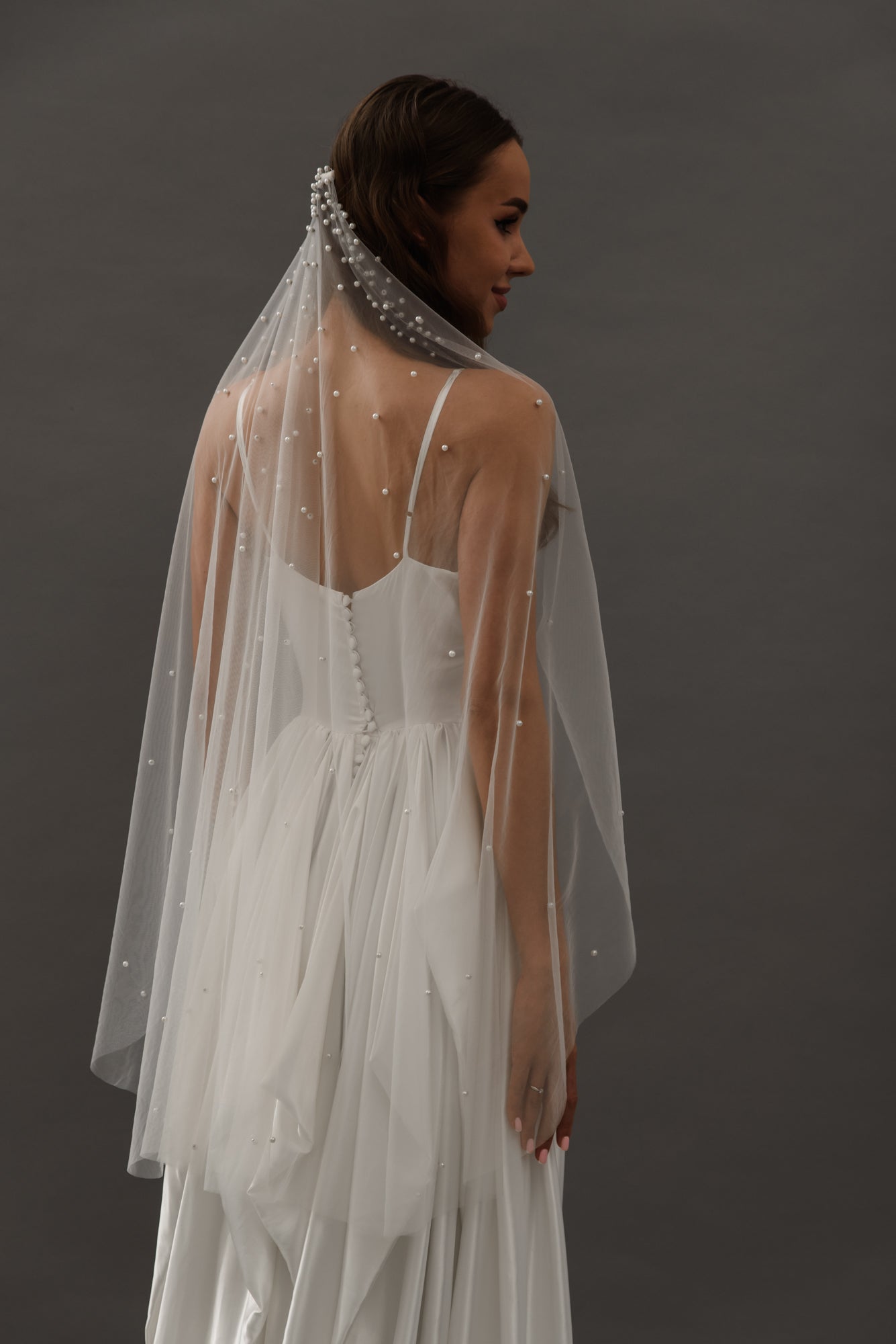 Pearl Tulle Wedding Veilbridal veil,pearl veil,tulle veil,wedding accessories,wedding veilCBB Market