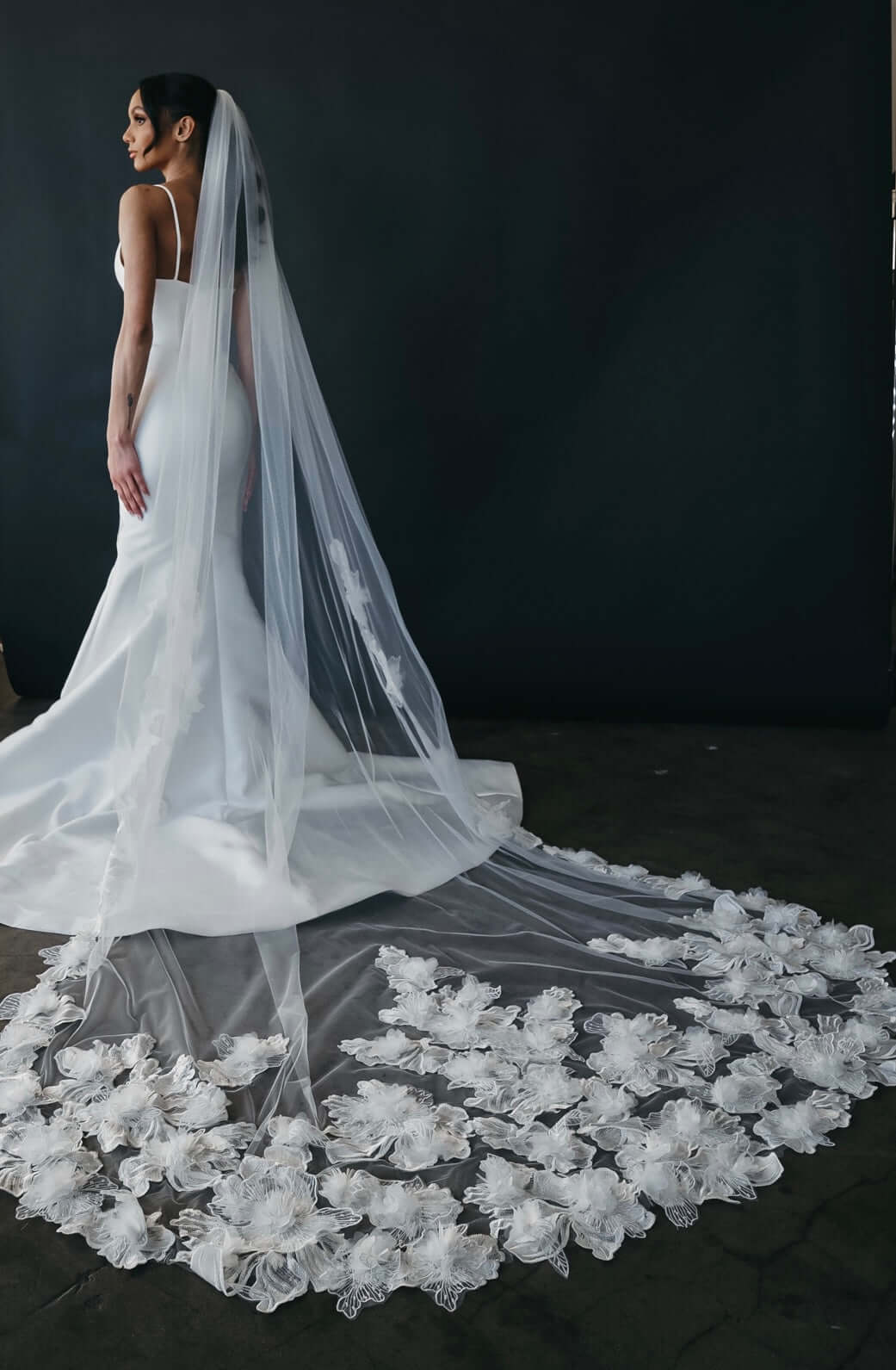 3D flowers Bridal Veil CBBV040bridal veil,heirloom bridal company,v040,wedding veilCBB Market