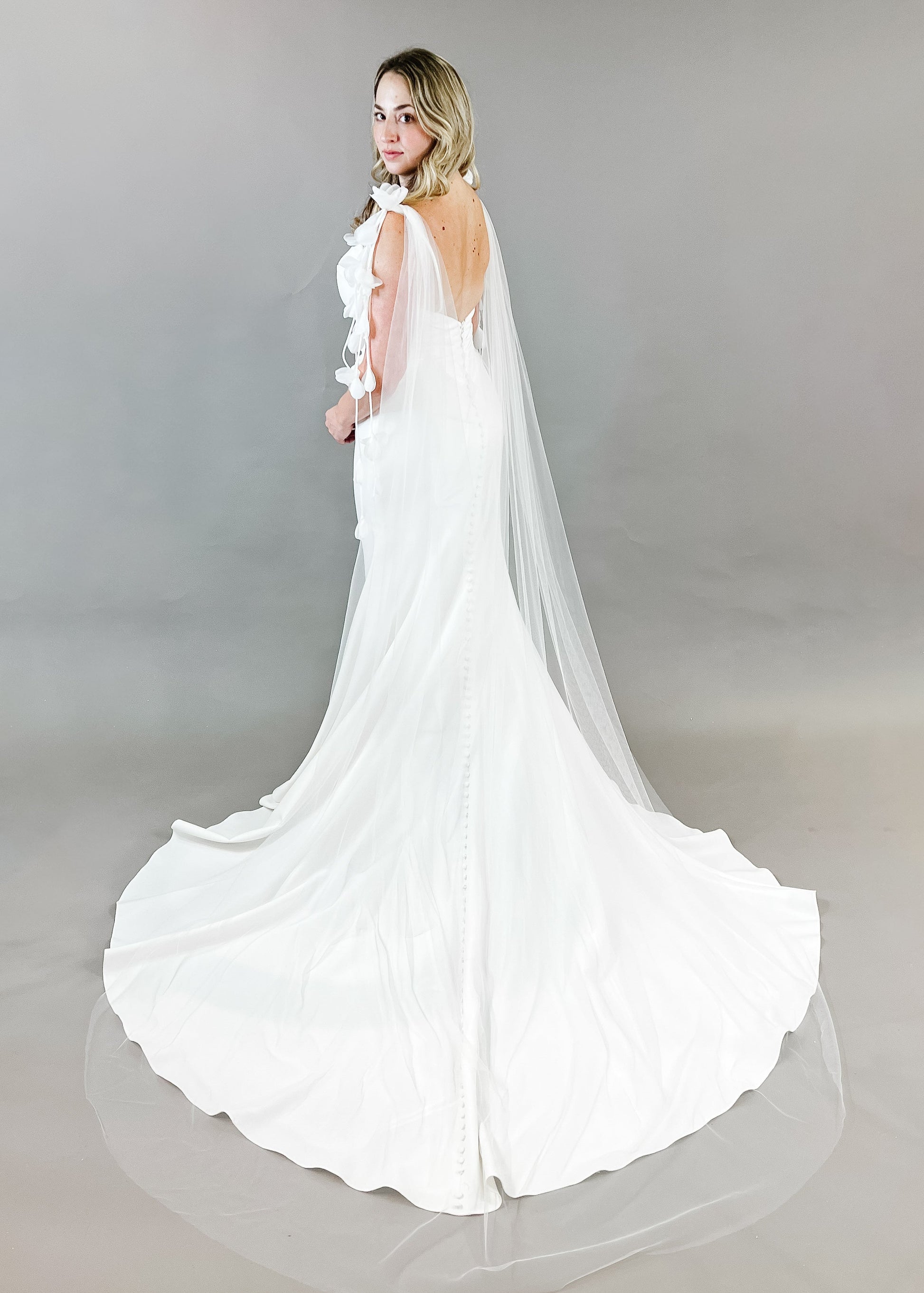 Tulle Floral Bridal Cape - CBB Market 