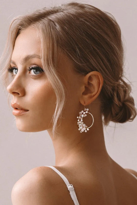 Bridal Azalea Fleur Earrings CBE041 - Delicate Floral Elegance for Your Special Dayearring,earringsCBB Market