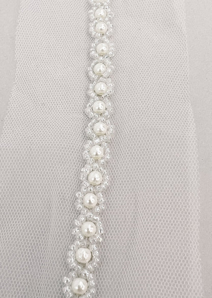 Pearl &amp; Seed Bead Bridal Belt - CBB Market 