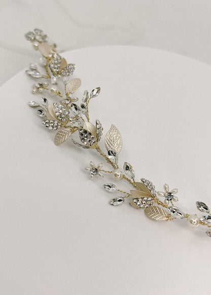 Adore Gold Leaf Bridal Hair Garland - CBB Market 