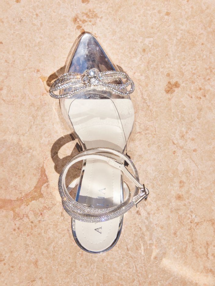 Elegant Transparent Circones and Ornamental Stone Bridal Pumps GENESIS