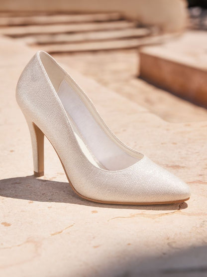 Elegant Gold Synthetic Stiletto Bridal Pumps with 3.9 Inch Heel GOLDY