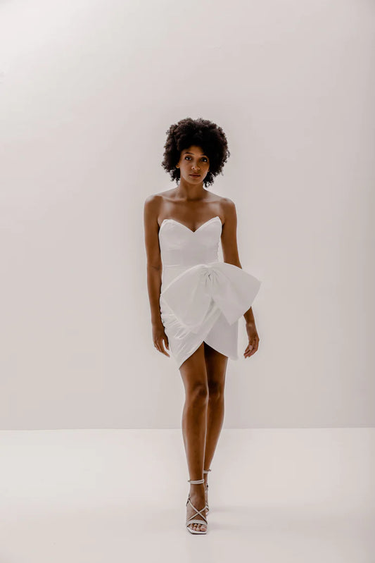 Grace Mini Strapless Bow Wedding Rehearsal Dressdress,DressesCBB Market