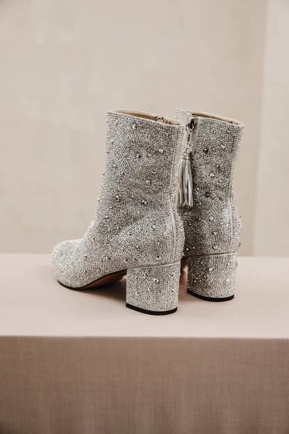 Comfortable Sparkly Bridal Glitter Heels BootsCBB Market