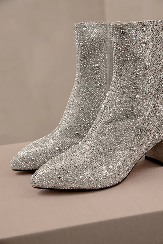 Comfortable Sparkly Bridal Glitter Heels BootsCBB Market