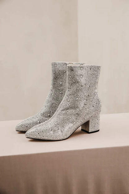 Comfortable Sparkly Bridal Glitter Heels BootsCBB Market