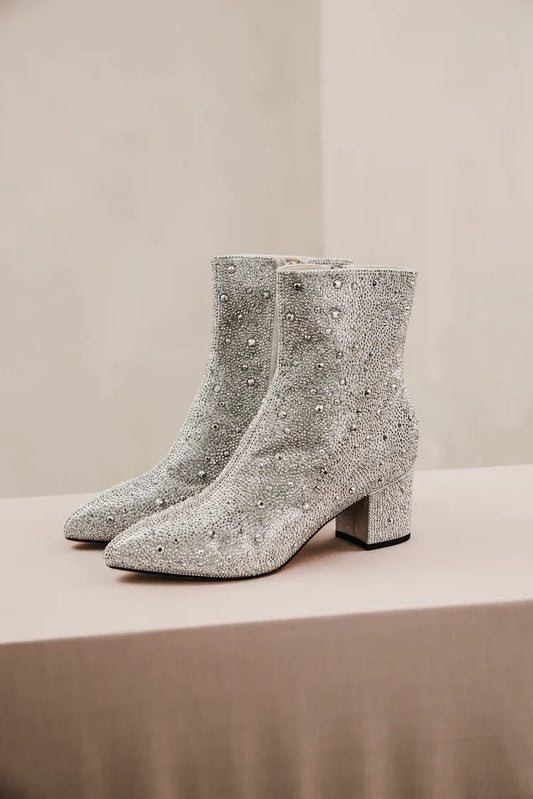 Comfortable Sparkly Bridal Glitter Heels BootsCBB Market