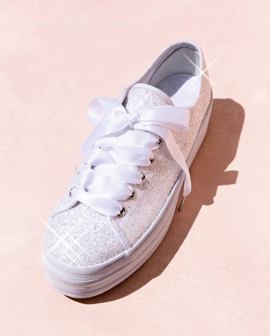 Cute and Comfortable Flat Bridal Sneakers with GlitterCBB Market