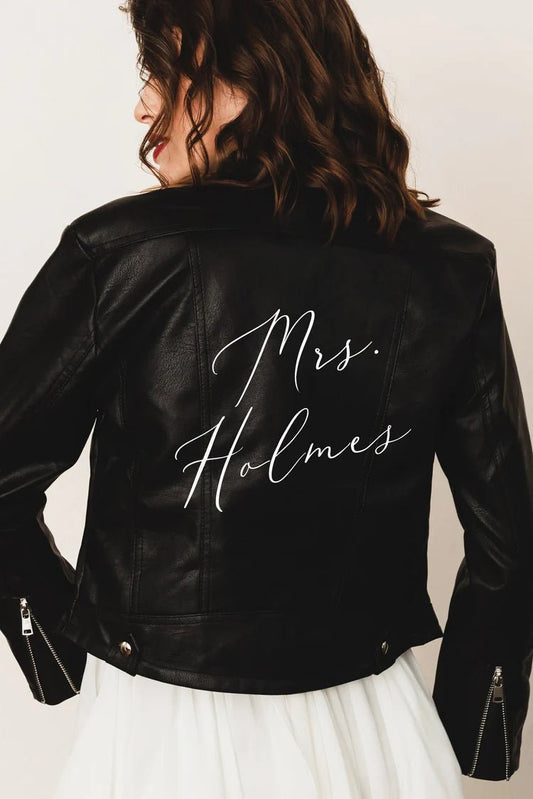 Custom Name Leather Bridal JacketCBB Market