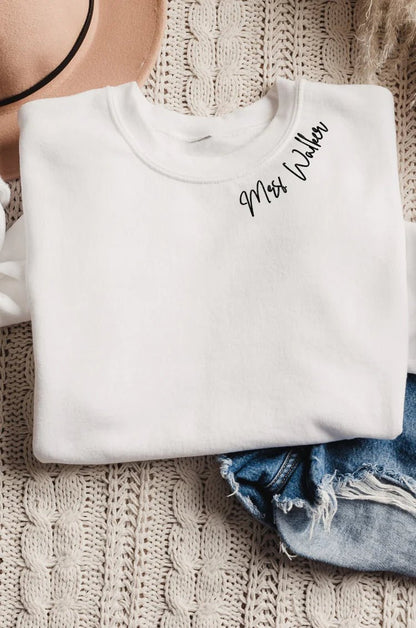 Custom White Embroidered SweatshirtCBB Market
