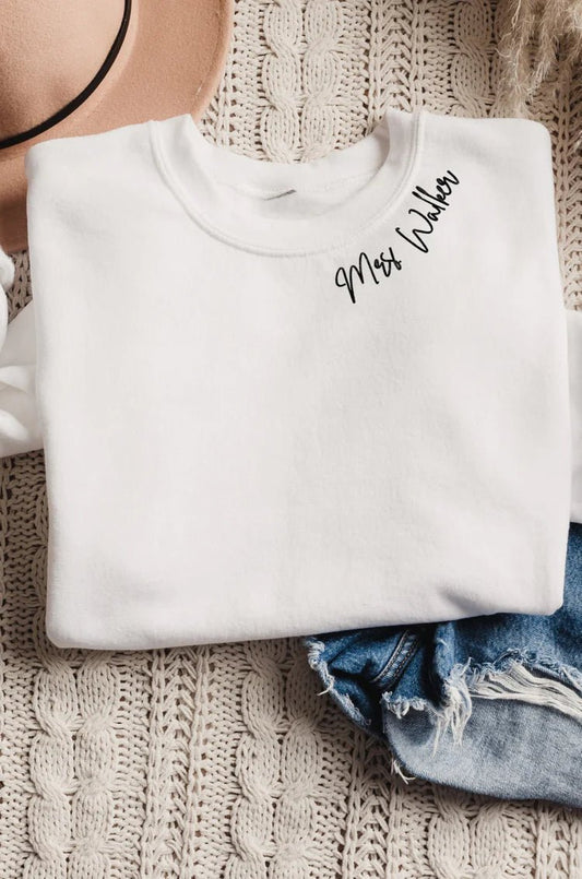 Custom White Embroidered SweatshirtCBB Market