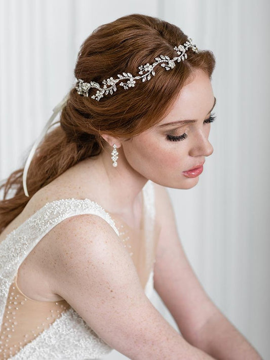 HB2058 Bridal Hairpiece With pearl flowers and RhinestoneCBB Market
