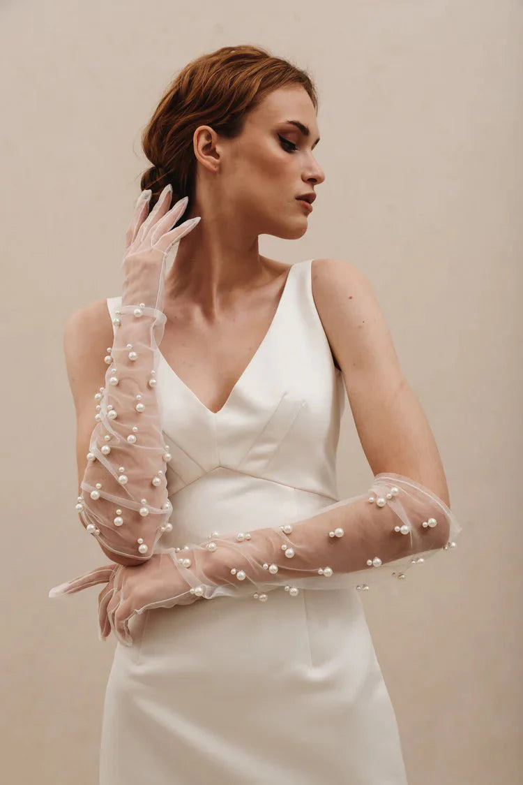 Pearl Bridal Gloves G002 - Delicate Touch for Your Special DayCBB Market